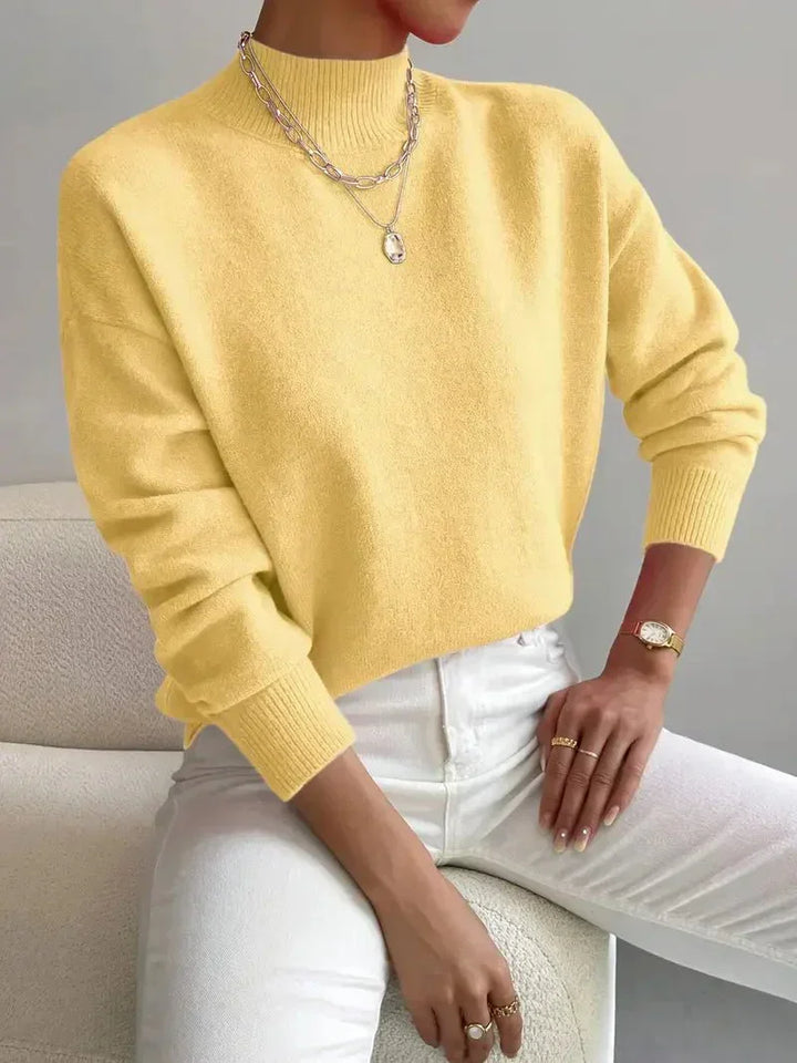 Strickjacke Damen im Minimalstil mit Langarm in Gelb