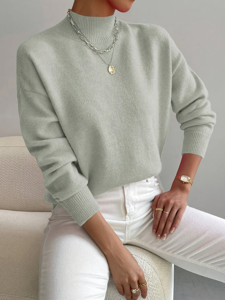 Strickjacke Damen im Minimalstil mit Langarm in Lichtgroen