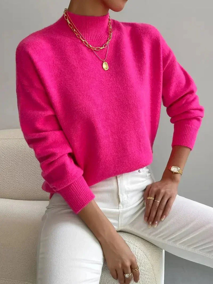 Strickjacke Damen im Minimalstil mit Langarm in Rosa