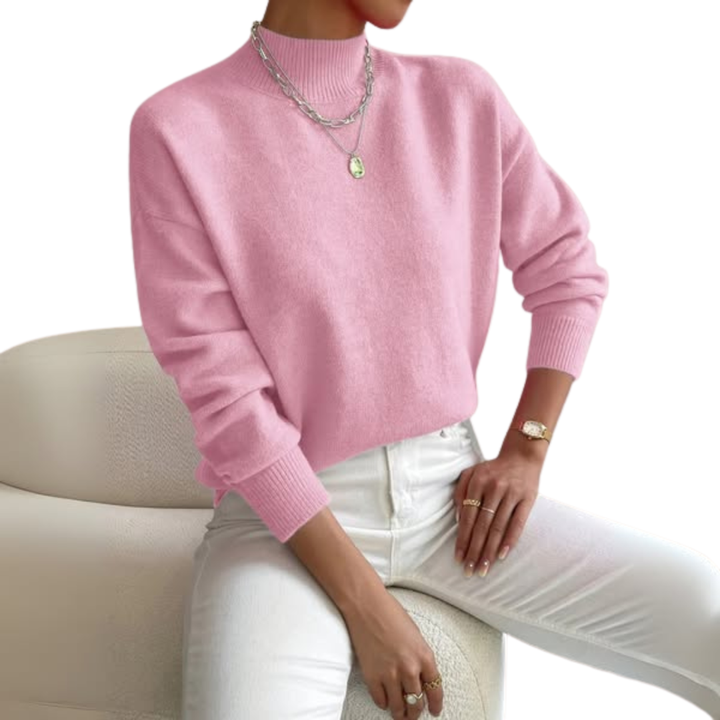 Strickjacke Damen Polokragen aus weicher Baumwolle