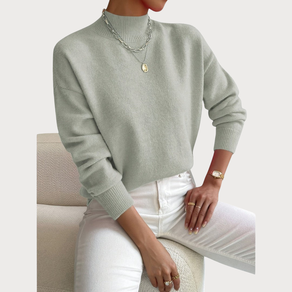 Strickjacke Damen Polokragen aus weicher Baumwolle (2)