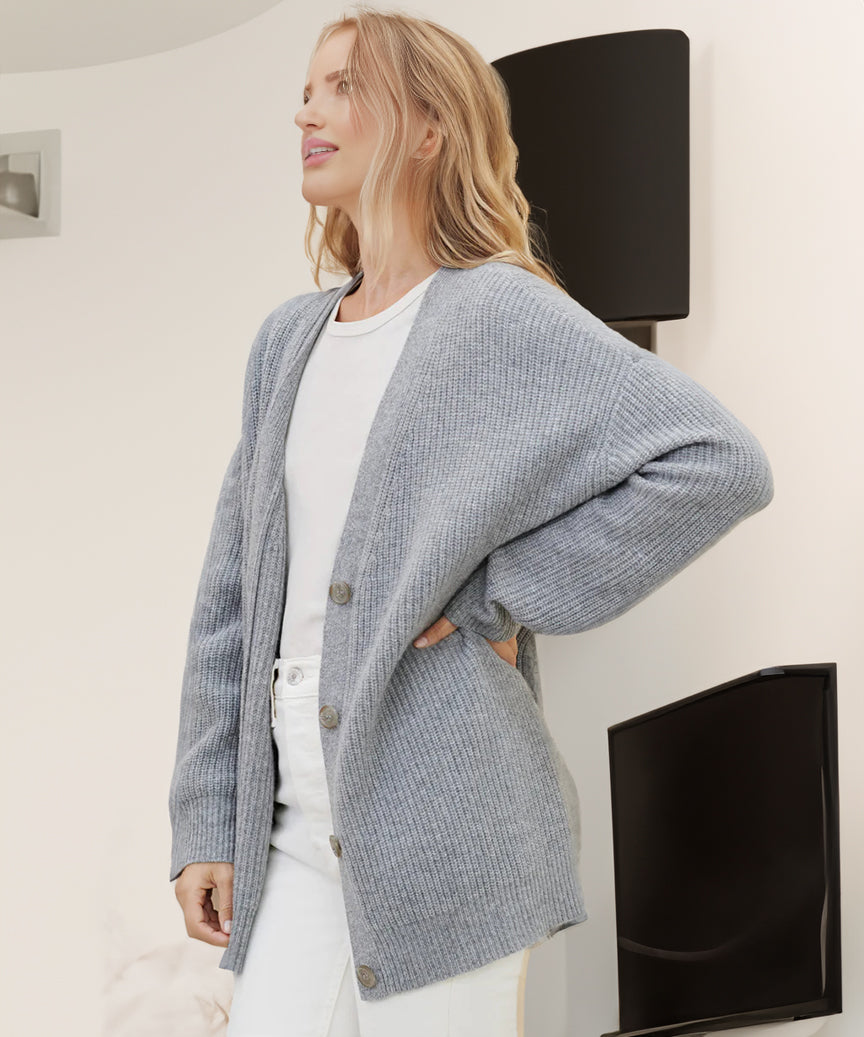 Strukturierte Damen Strickjacke für gemütliche Herbsttage (6)
