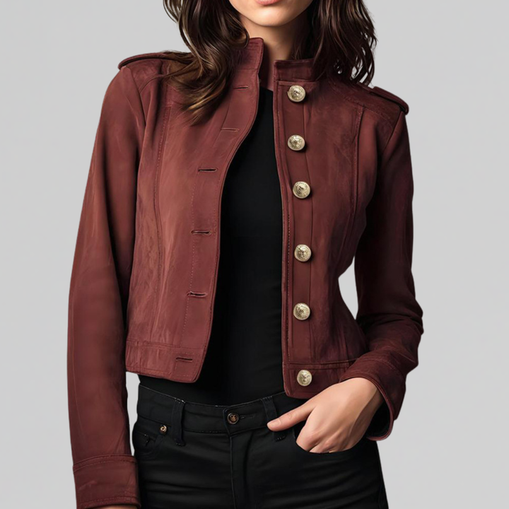 Strukturierte kurze Jacke für Damen in Rot
