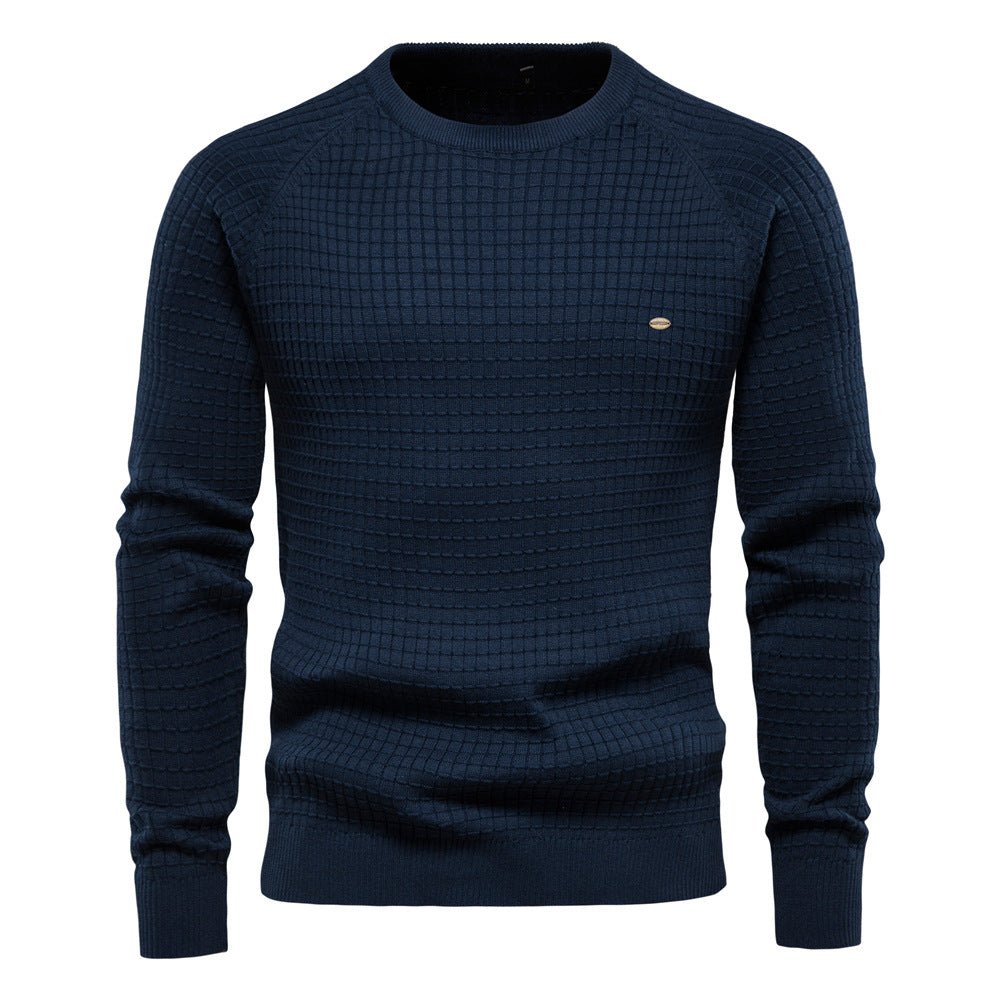 Strukturierter Herren Pullover für den Herbst in Marineblau