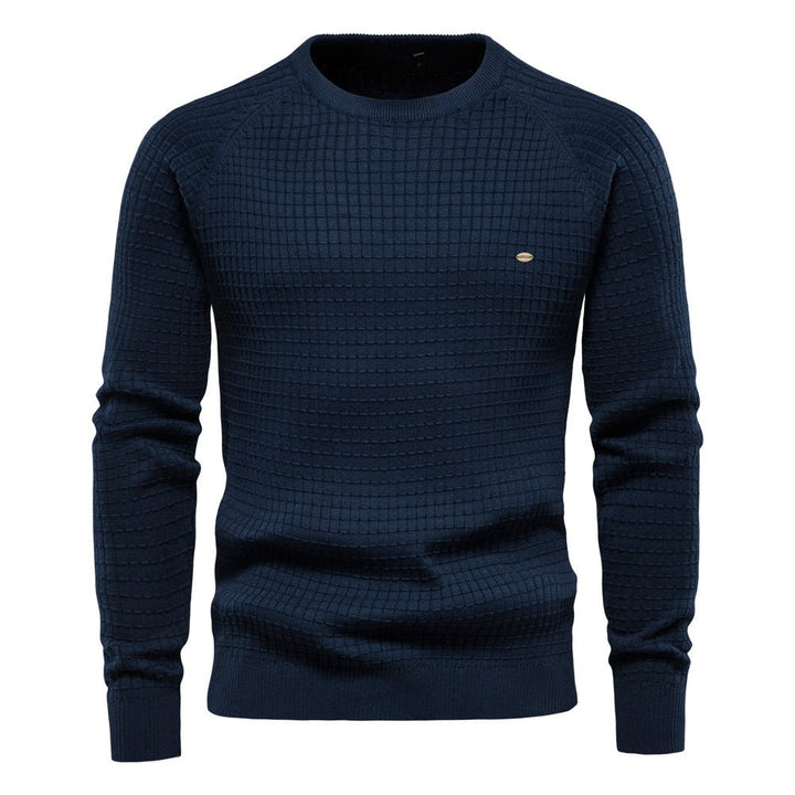 Strukturierter Herren Pullover für den Herbst in Marineblau