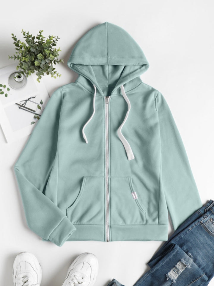 Taillierte Damen Winterjacke im Hoodie-Stil in Hellgrün