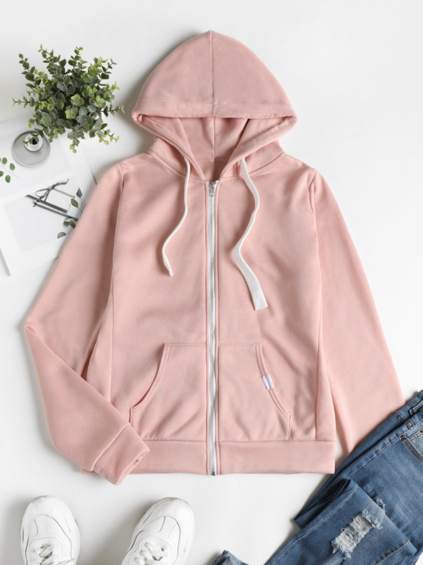 Taillierte Damen Winterjacke im Hoodie-Stil in Rosa