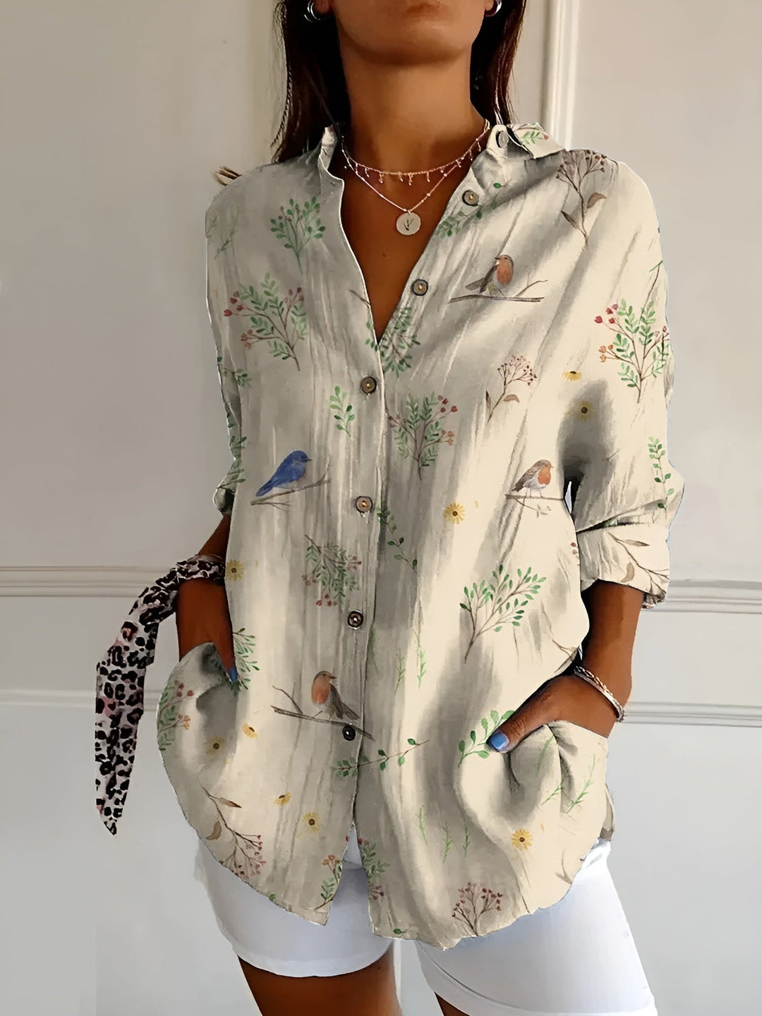 Luftige Mirabel Bluse mit verspieltem Print foto 5