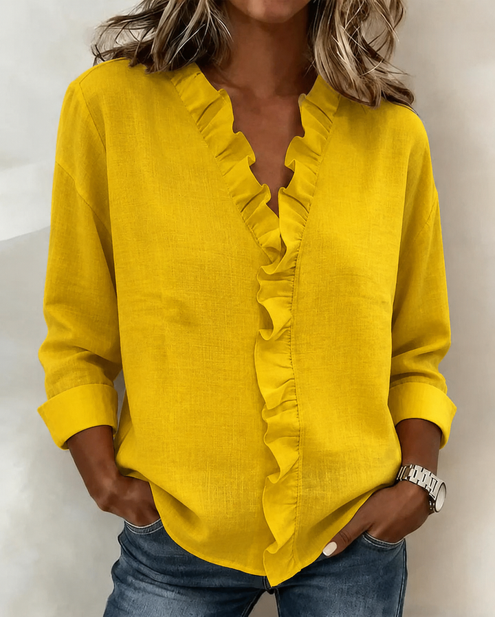 Verfeinerte Eleganz-Bluse in Gelb