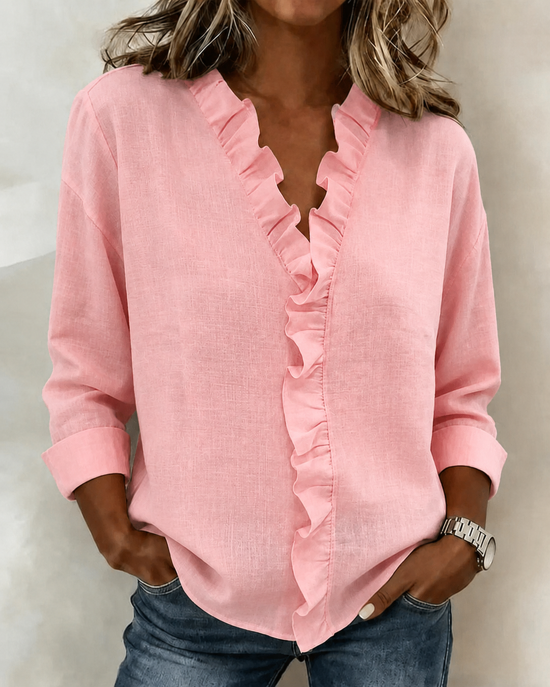 Verfeinerte Eleganz-Bluse in Rosa
