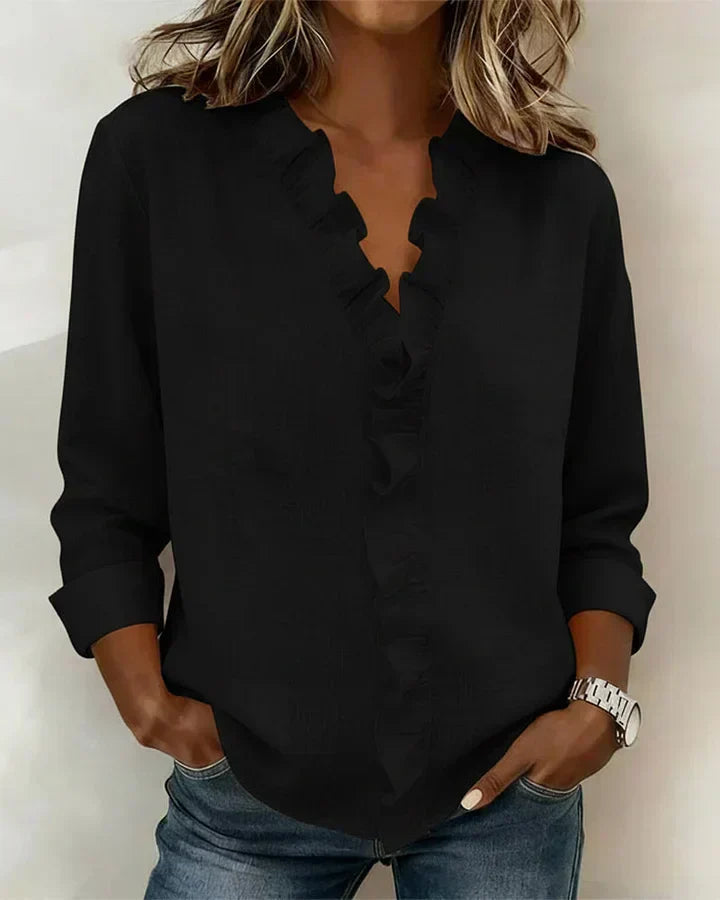 Verfeinerte Eleganz-Bluse in Schwarz
