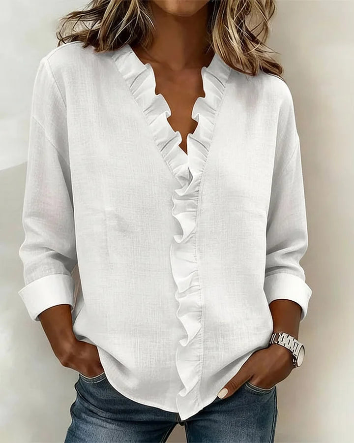 Verfeinerte Eleganz-Bluse in Weiß