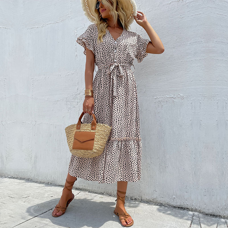 Verspieltes Polka-Dot Maxikleid für Sommer