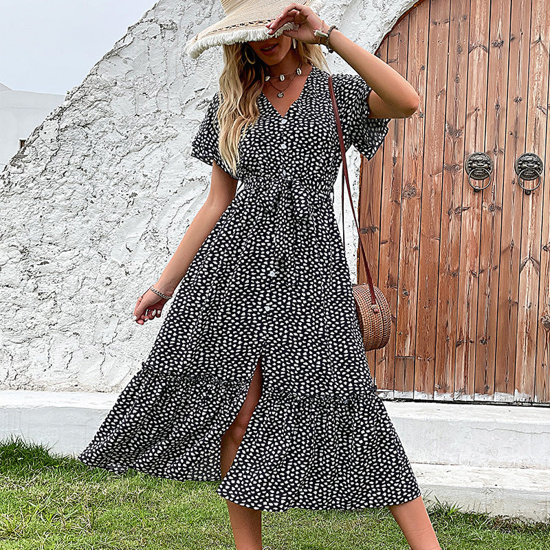 Verspieltes Polka-Dot Maxikleid für Sommer (4)