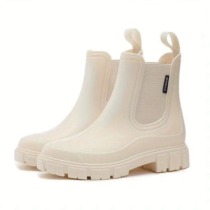 Vielseitige Damen Stiefeletten Chelsea zum Kombinieren in Beige