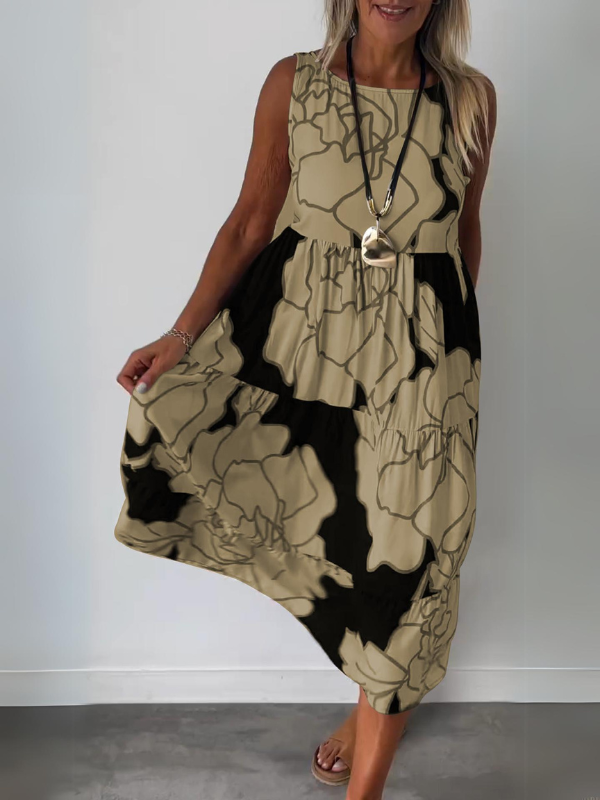 Vielseitiges Blüten-Sommerkleid in Braun