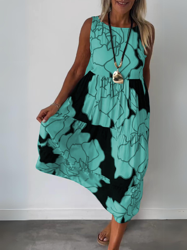 Vielseitiges Blüten-Sommerkleid in Grün