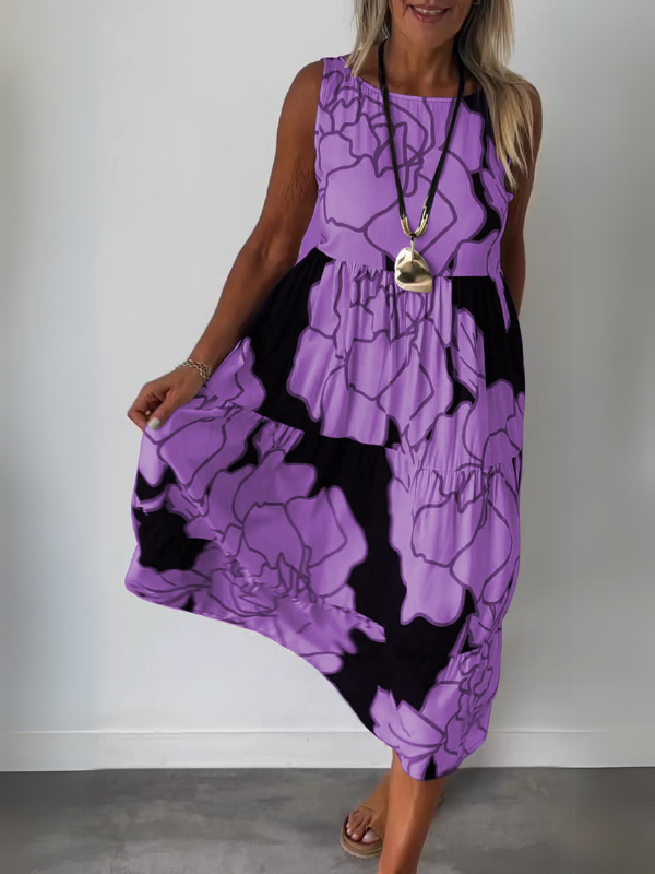 Vielseitiges Blüten-Sommerkleid in Lila