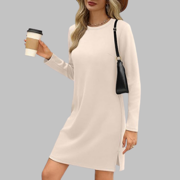 Vielseitiges Minikleid für den Herbst in Beige
