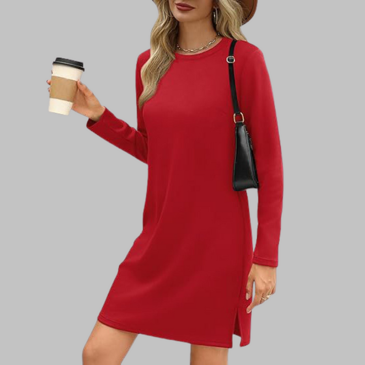Vielseitiges Minikleid für den Herbst in Rot