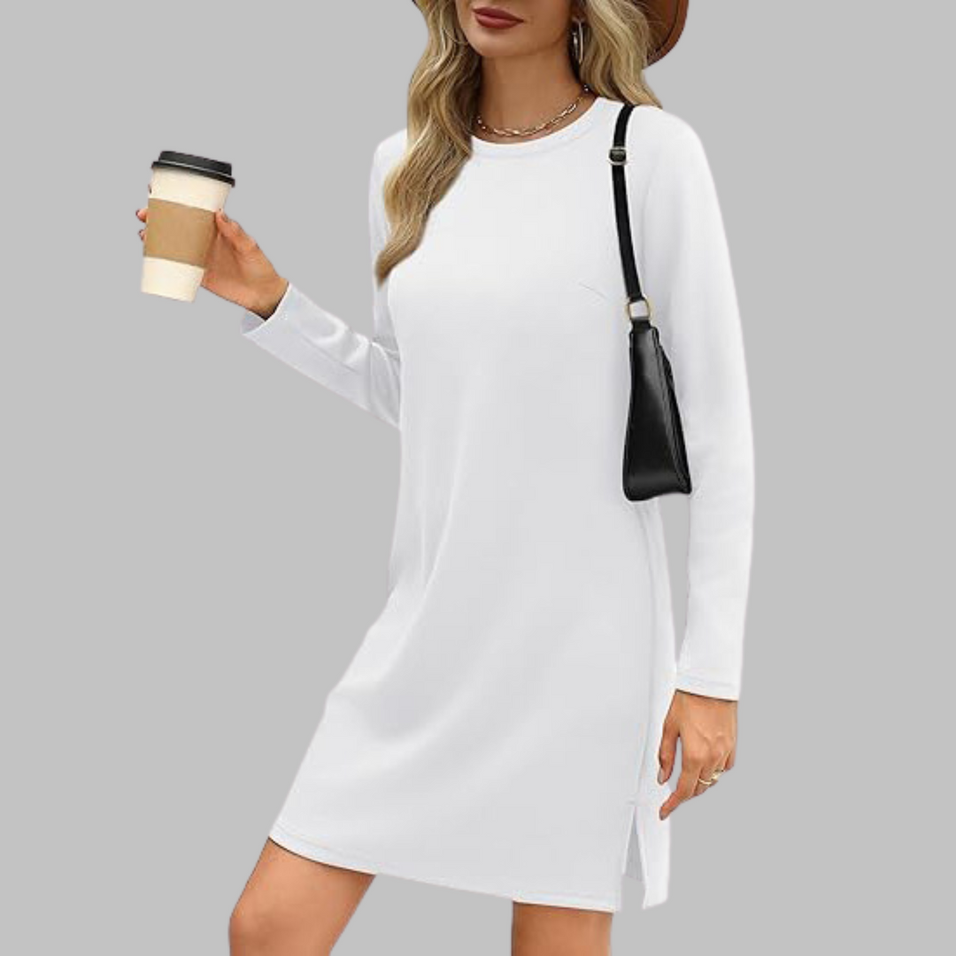 Vielseitiges Minikleid für den Herbst in Weiß