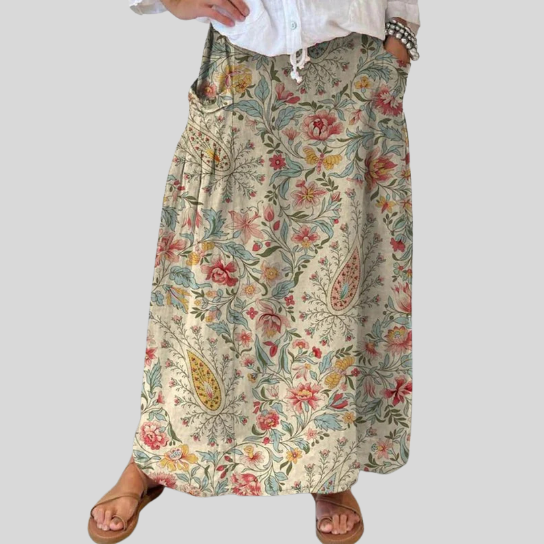 Vintage Floral Art Printed Linen Pocket