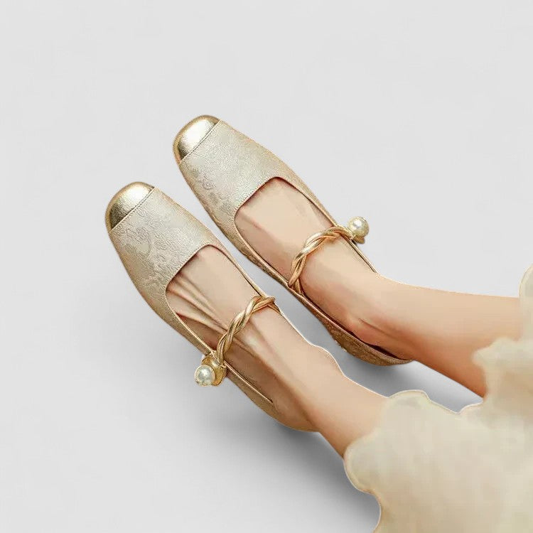 Vintage Orthopädische Mary Janes in Beige