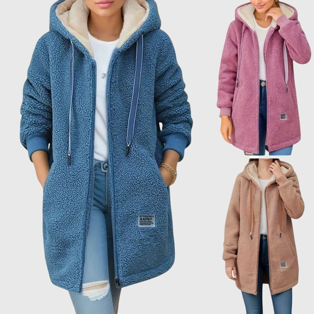 Warme Damen Winterjacke im Teddy-Stil (5)