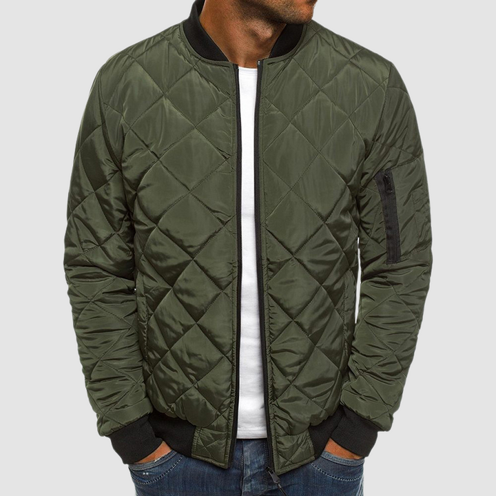 Warme Herren Steppjacke für den Herbst in Grün