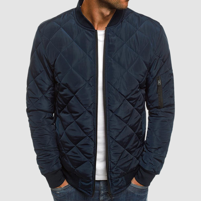 Warme Herren Steppjacke für den Herbst in Marineblau