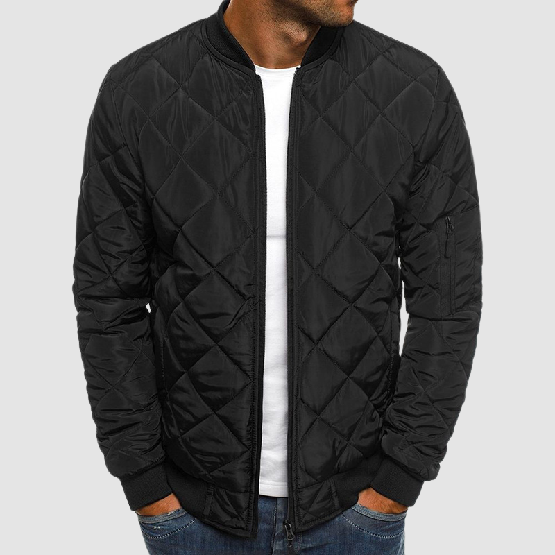 Warme Herren Steppjacke für den Herbst in Schwarz