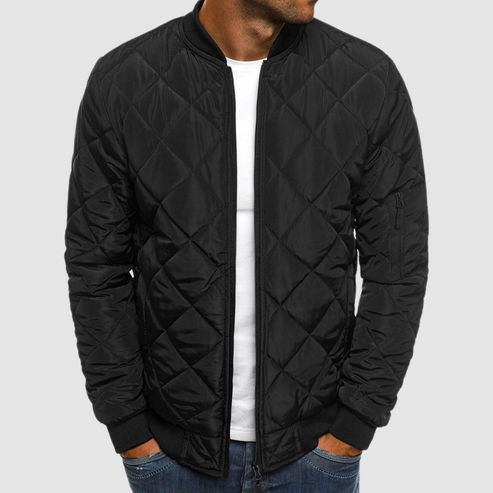 Warme Herren Steppjacke für den Herbst in Schwarz