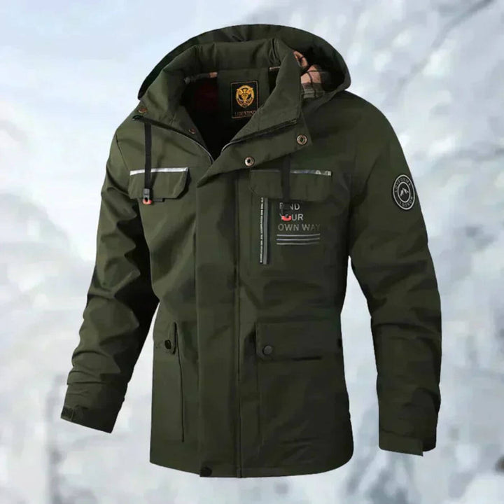 Warme Wasserdichte Herren Jacke für Herbst in Grün