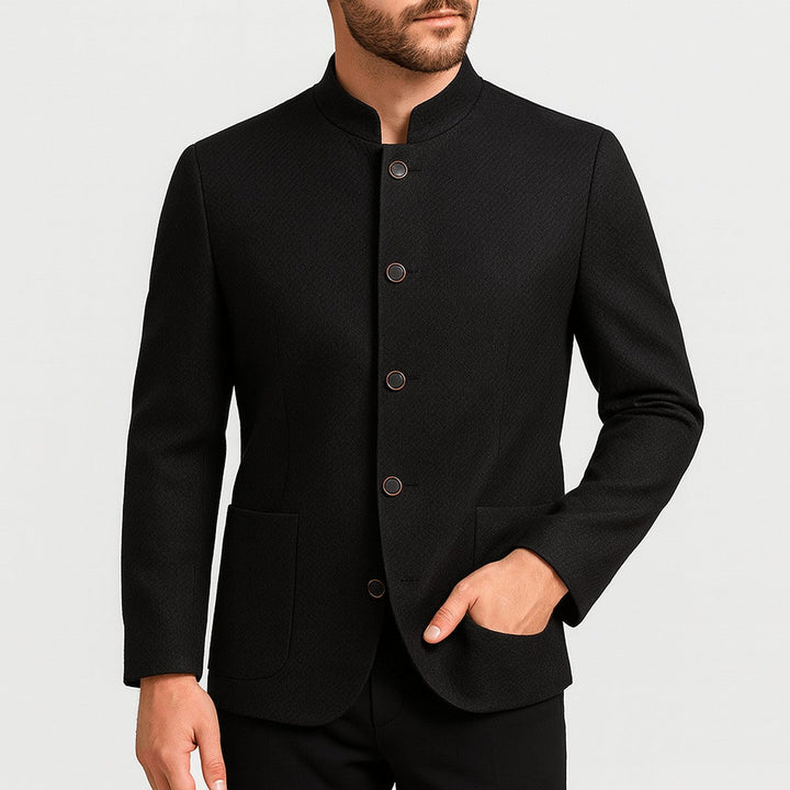 Warme Winterjacke für Herren im Slim Fit in Schwarz