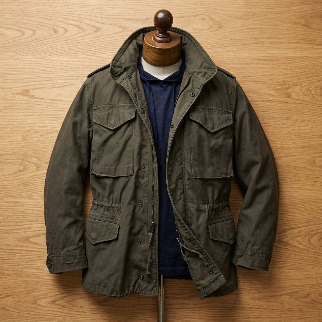 Warme Winterjacke für Herren im Vintage-M65-Stil in Schwarz 2