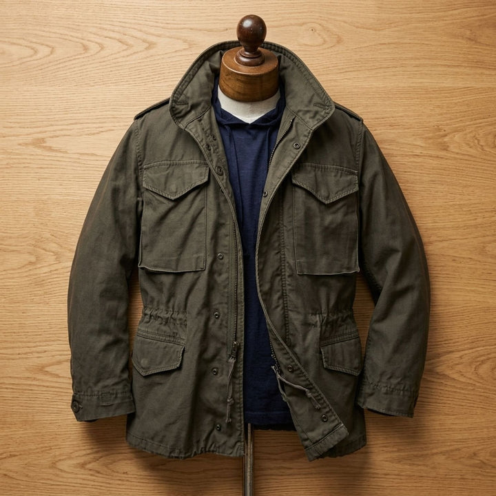 Warme Winterjacke für Herren im Vintage-M65-Stil in Schwarz 2