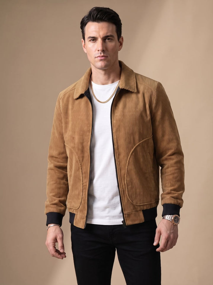 Warme Winterjacke Herren im zeitlosen Kordsamt (7)