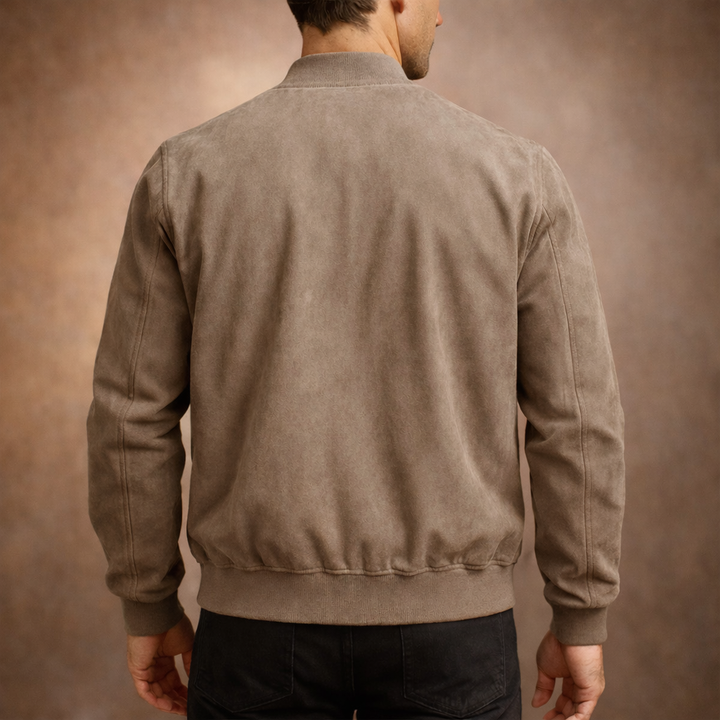 Warme Winterjacke Herren in Veloursleder-Optik (4)
