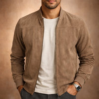 Lukas | Warme Winterjacke Herren in Veloursleder-Optik