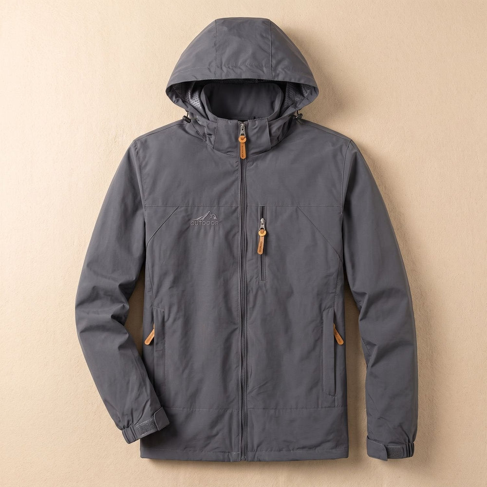 Warme Winterjacke Herren mit Kapuze in Grau