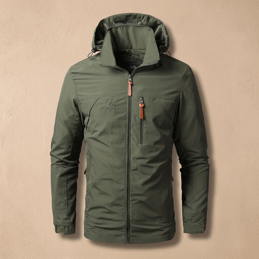 Warme Winterjacke Herren mit Kapuze in Hellgrün