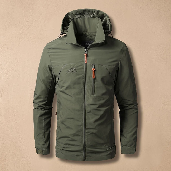 Warme Winterjacke Herren mit Kapuze in Hellgrün
