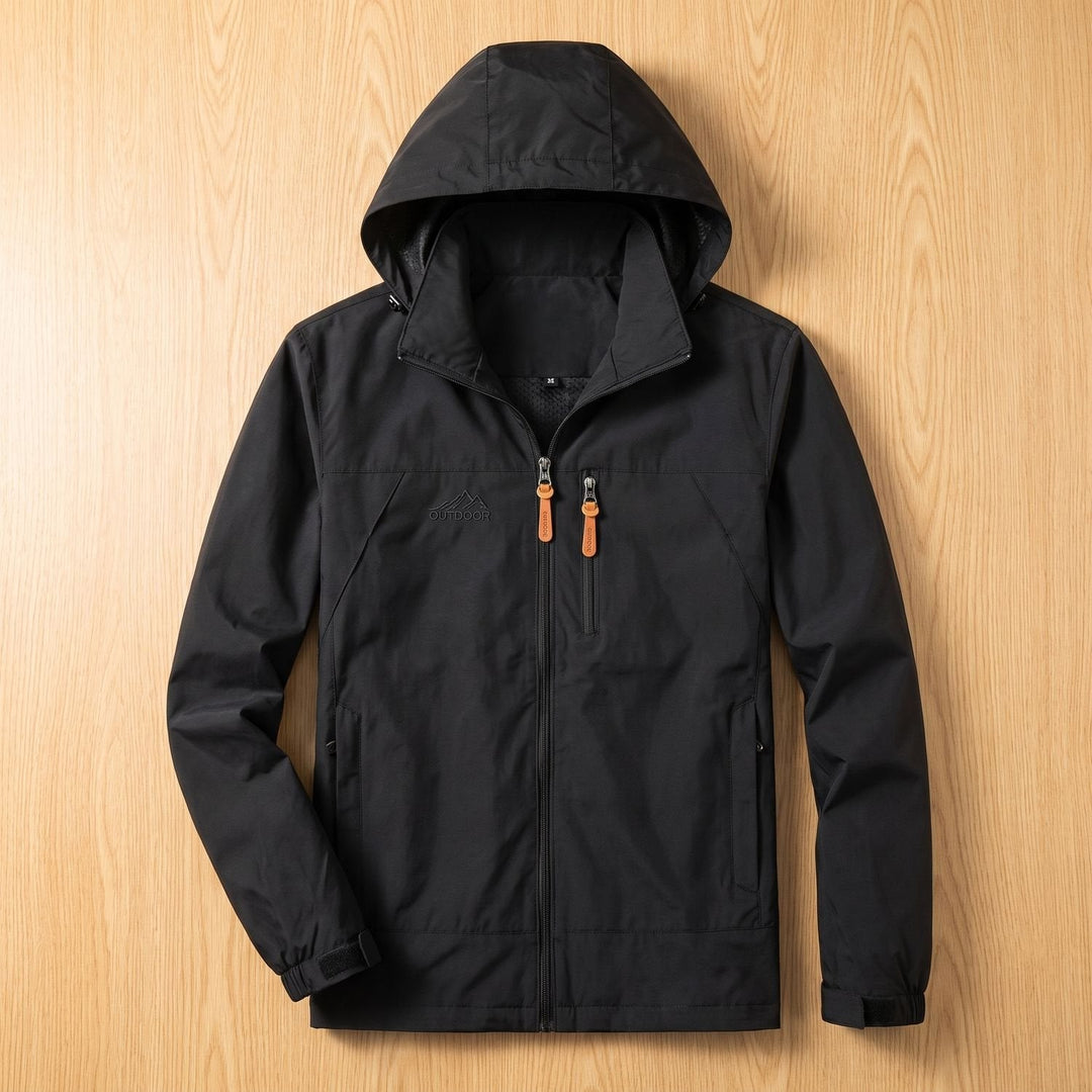 Warme Winterjacke Herren mit Kapuze in Schwarz