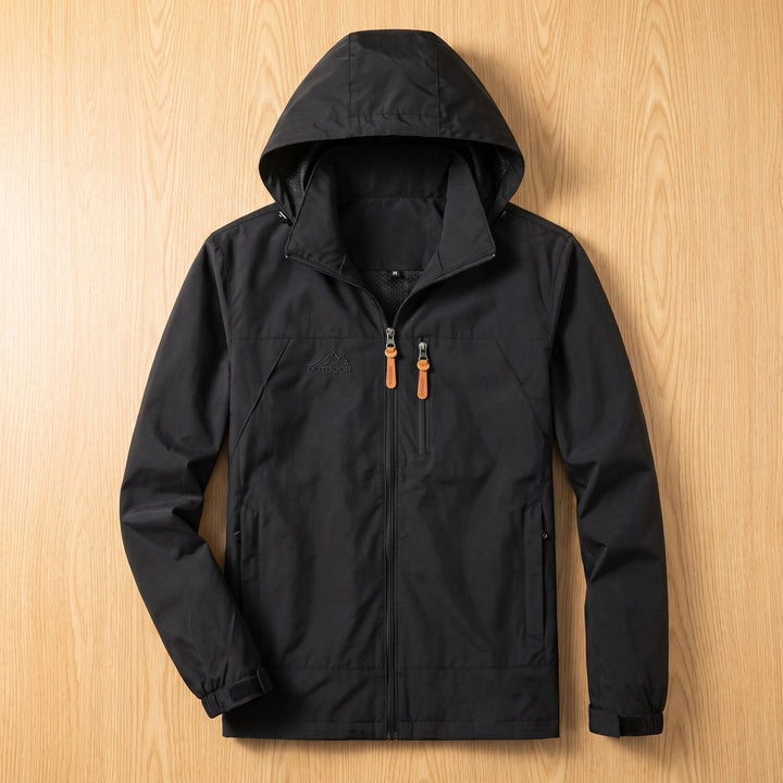 Warme Winterjacke Herren mit Kapuze in Schwarz