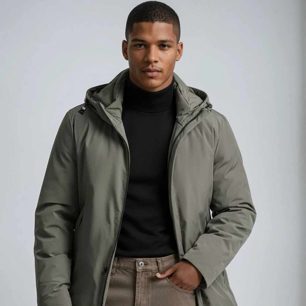 Wasserdichte Herren Winterjacke Kapuze (2)