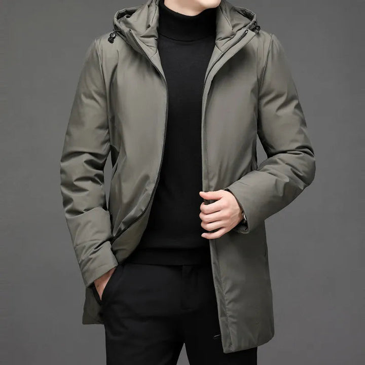 Wasserdichte Herren Winterjacke Kapuze in Grün
