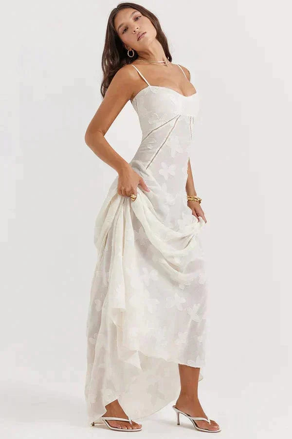 Weißes trendiges Maxi-Sommerkleid Wedding guest in Weiß 2