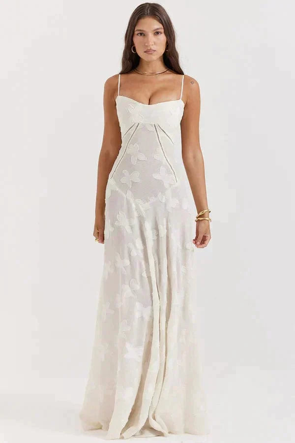 Weißes trendiges Maxi-Sommerkleid Wedding guest in Weiß 5