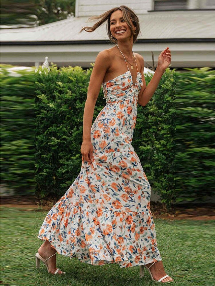 Fiora Sommerkleid mit V-Ausschnitt für Hochzeitsgäste foto 1