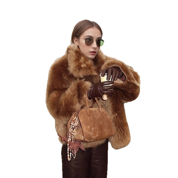 Winterjacke Damen aus Kunstfell mit Schalkragen (5)
